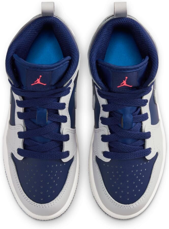 Jordan Aj1 Mid Peuterschoenen Blauw Leer