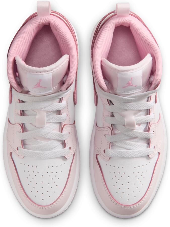 Jordan 1 Mid Peuterschoenen Roze Leer