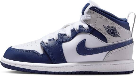 Jordan Aj1 Mid Unisex Schoenen Wit Maat: 33.5 Leer Foot Locker