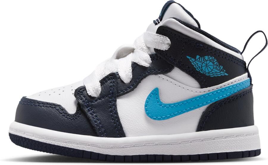 Jordan Aj1 Mid Peuterschoenen Zwart Mesh Synthetisch