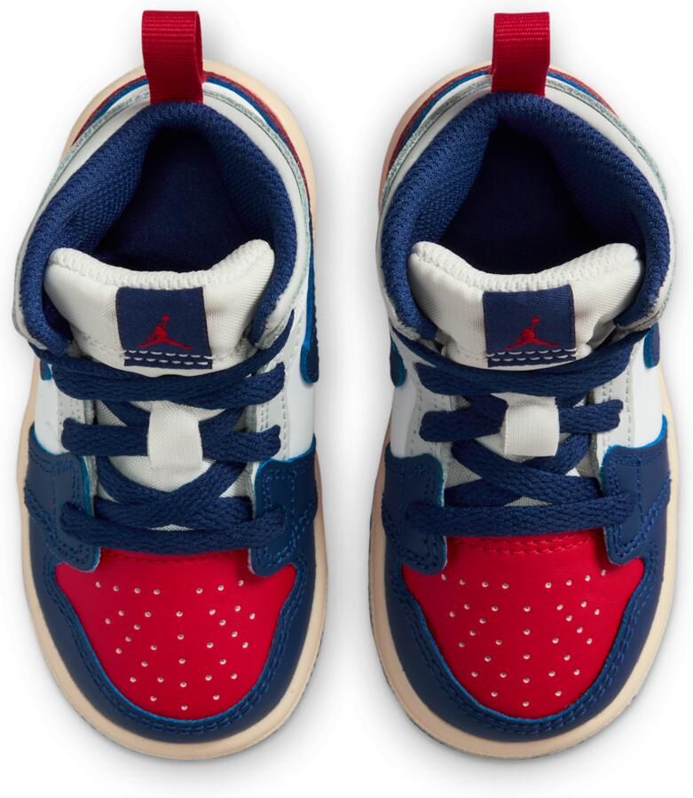 Jordan Aj1 Mid Babyschoenen Wit Mesh Synthetisch