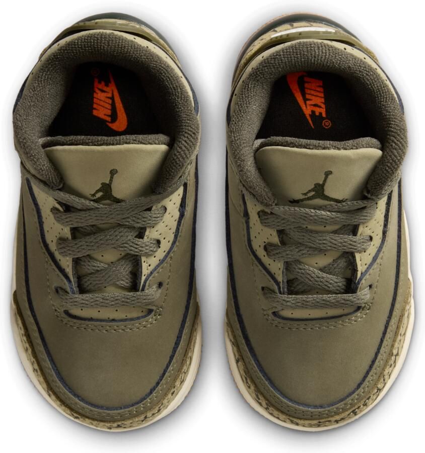 Jordan 3 Retro 'Medium Olive' schoenen voor baby's peuters Groen