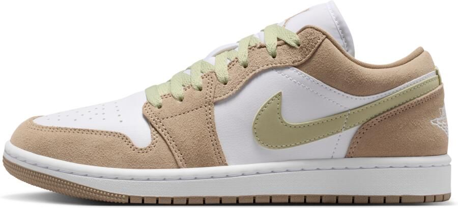 Jordan AJ1 Low Sneakers Dames Bruin Mesh Synthetisch