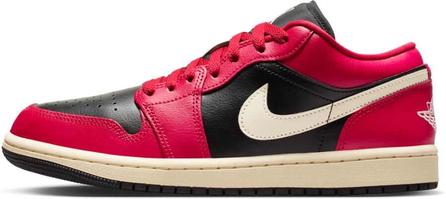 Jordan 1 Low Sneakers Dames Rood Mesh Synthetisch