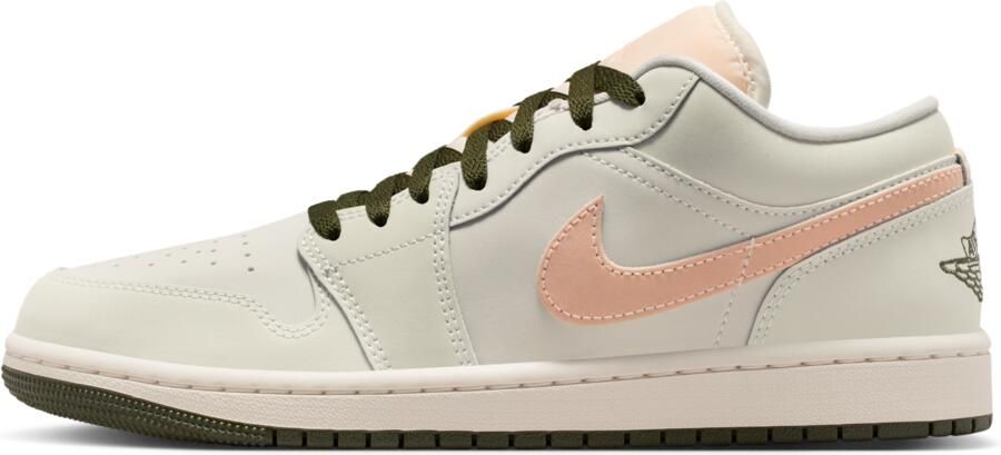Jordan AJ1 Low Sneakers Dames Wit Mesh Synthetisch
