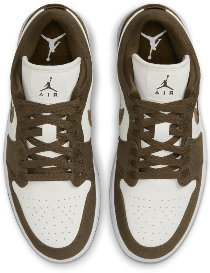 Jordan 1 Low Sneakers Dames Groen Leer Synthetisch - Foto 2