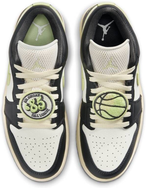 Jordan AJ1 Low Sneakers Dames Zwart Mesh Synthetisch - Foto 2