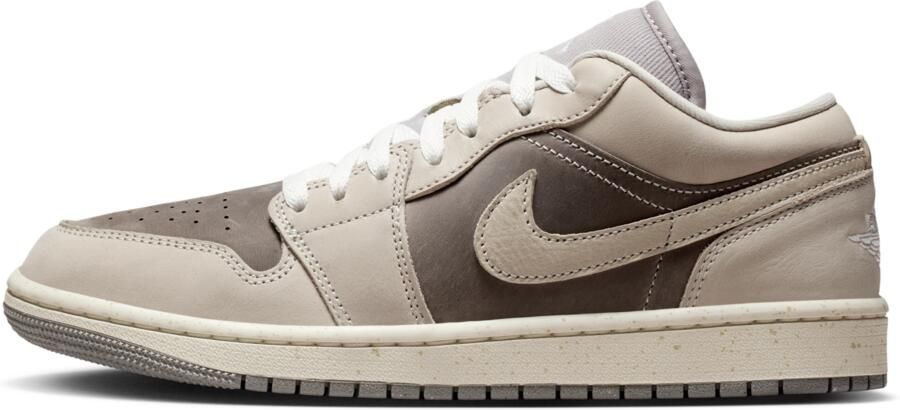 Jordan AJ1 Low Sneakers Dames Beige Mesh Synthetisch