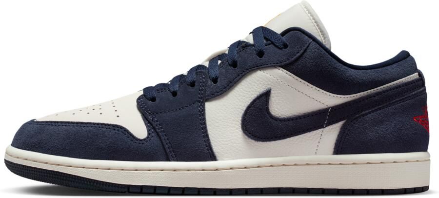 Jordan 1 Low Sneakers Heren Zwart Mesh Synthetisch