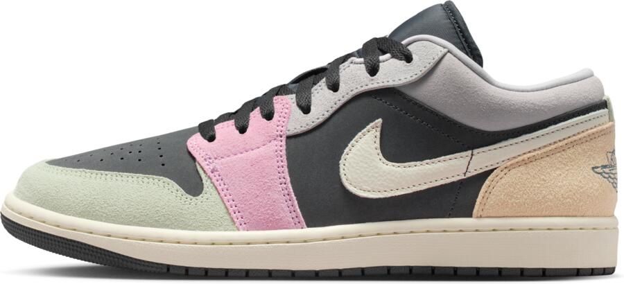 Jordan 1 Low Sneakers Heren Zwart Mesh Synthetisch