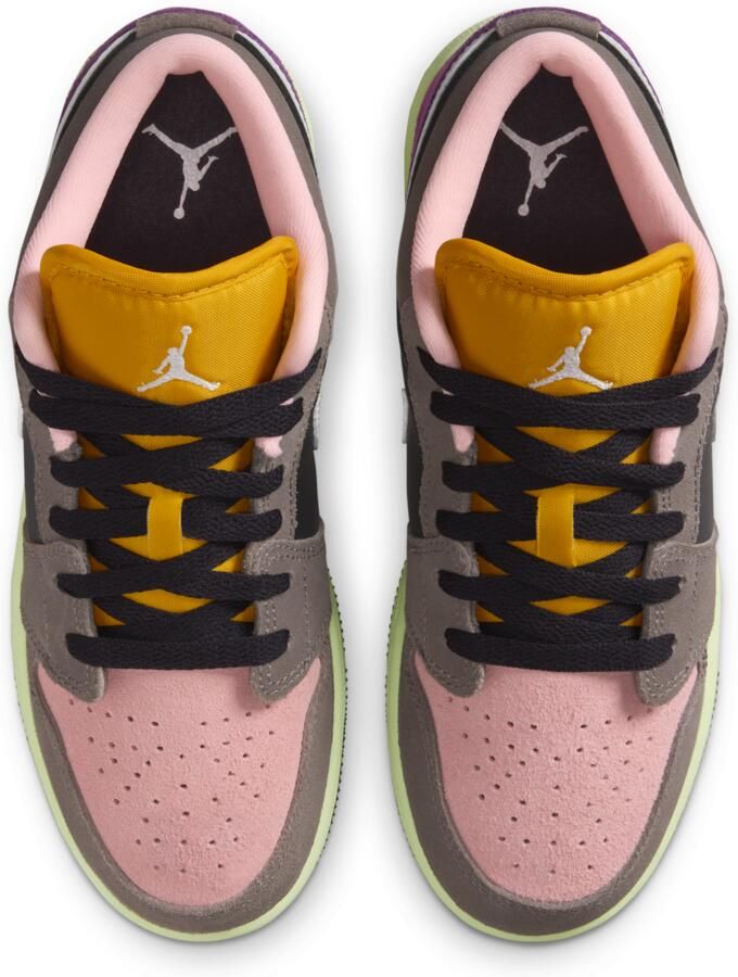 Jordan 1 Low Kindersneakers Grijs Mesh Synthetisch