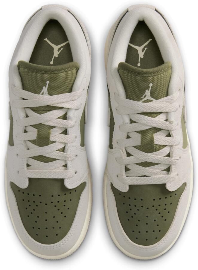 Jordan Aj1 Low Kindersneakers Olijf Leer