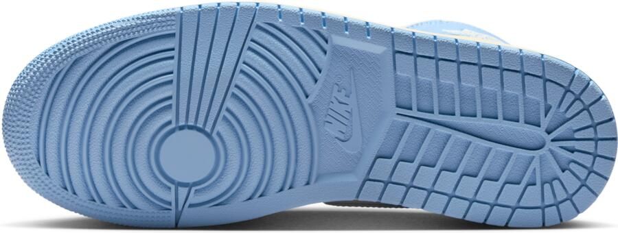 Jordan Aj1 Mid Sneakers Dames Blauw Mesh Synthetisch - Foto 4