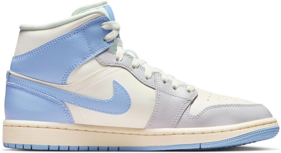 Jordan Aj1 Mid Sneakers Dames Blauw Mesh Synthetisch - Foto 3