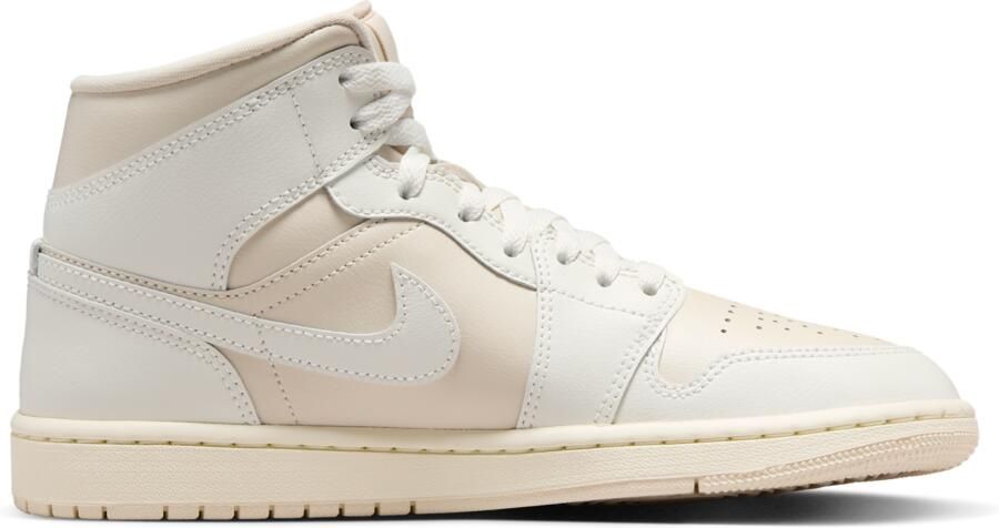 Jordan 1 Mid Dames Schoenen Beige Maat: 37.5 Polyester Foot Locker - Foto 2
