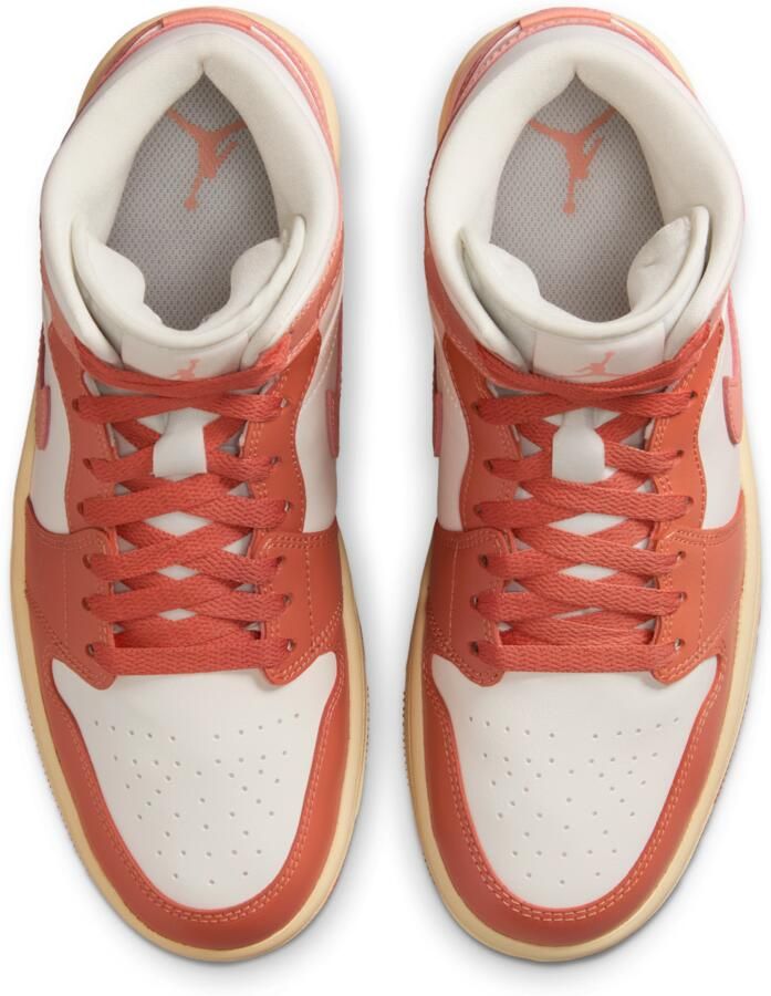 Jordan Aj1 Mid Sneakers Dames Beige Leer - Foto 2