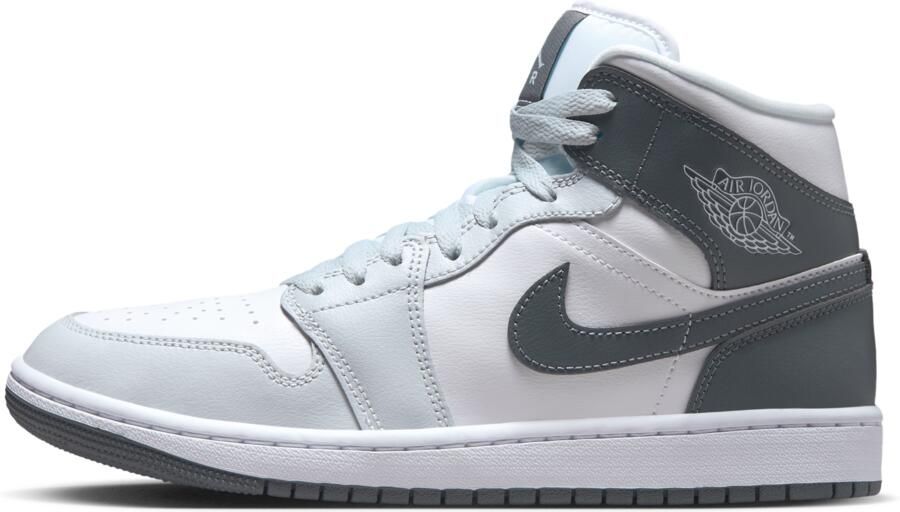 Jordan Aj1 Mid Sneakers Dames Wit Leer