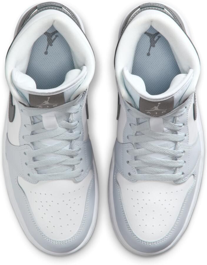 Jordan Aj1 Mid Sneakers Dames Wit Leer - Foto 2