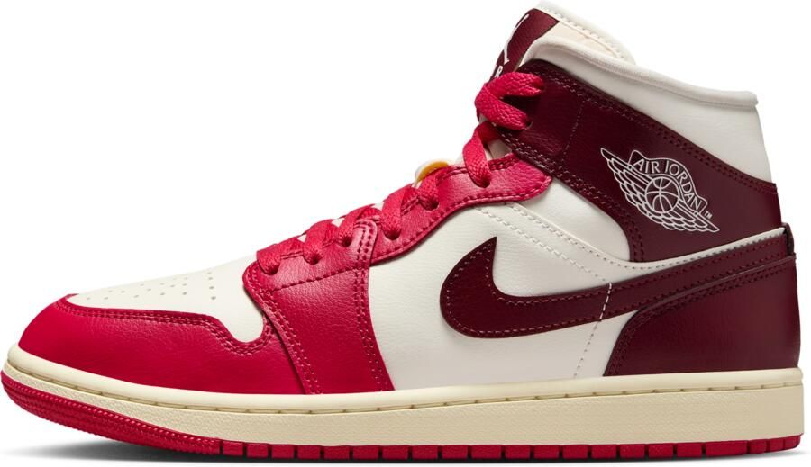 Jordan Aj1 Mid Sneakers Dames Wit Leer - Foto 4