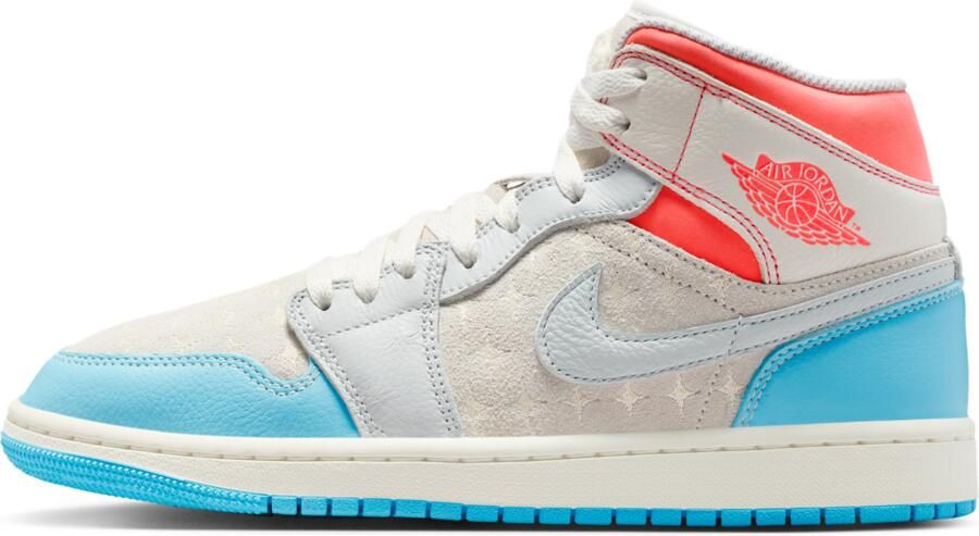 Jordan Aj1 Mid Sneakers Dames Wit Mesh Synthetisch - Foto 4