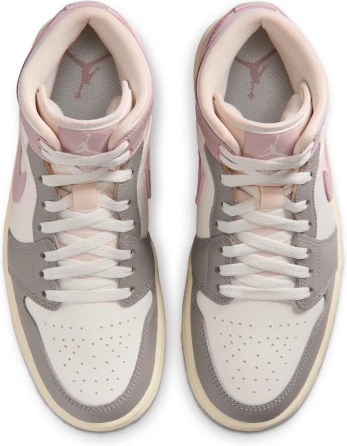 Jordan Aj1 Mid Sneakers Dames Wit Mesh Synthetisch - Foto 2