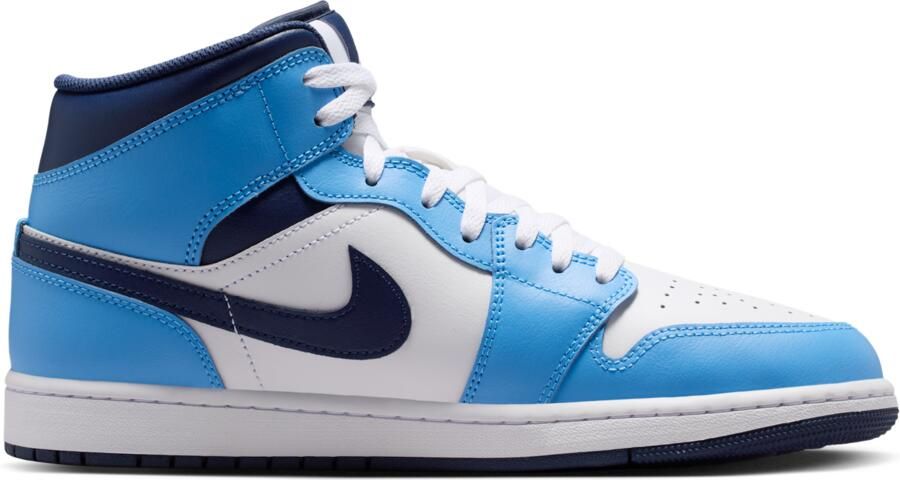 Jordan Aj1 Mid Sneakers Heren Blauw Leer Synthetisch - Foto 3