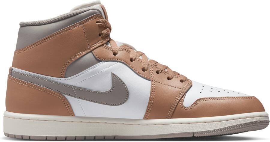 Jordan Aj1 Mid Sneakers Heren Bruin Leer Synthetisch - Foto 3