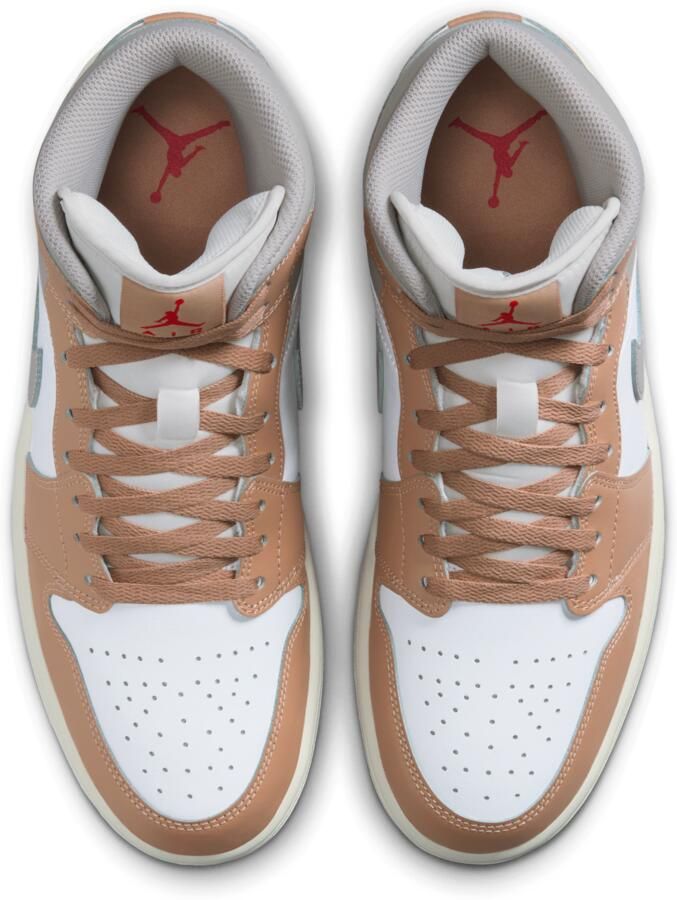 Jordan Aj1 Mid Sneakers Heren Bruin Leer Synthetisch - Foto 2
