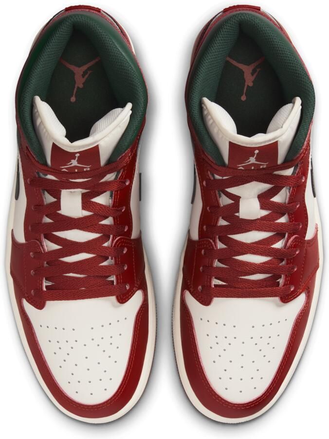 Jordan Aj1 Mid Sneakers Heren Wit Leer Synthetisch - Foto 2
