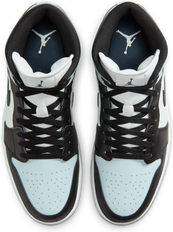 Jordan Aj1 Mid Sneakers Heren Zwart Leer Synthetisch - Foto 2