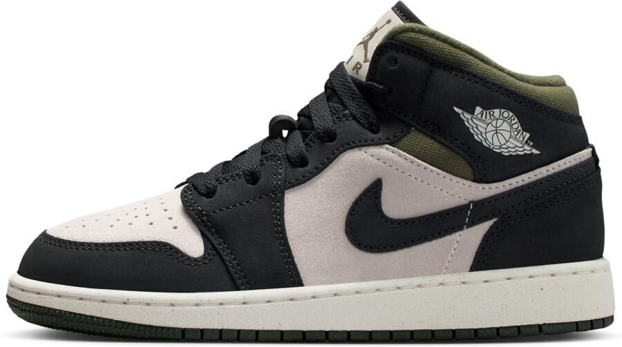 Jordan Aj1 Mid Kindersneakers Beige Leer - Foto 4