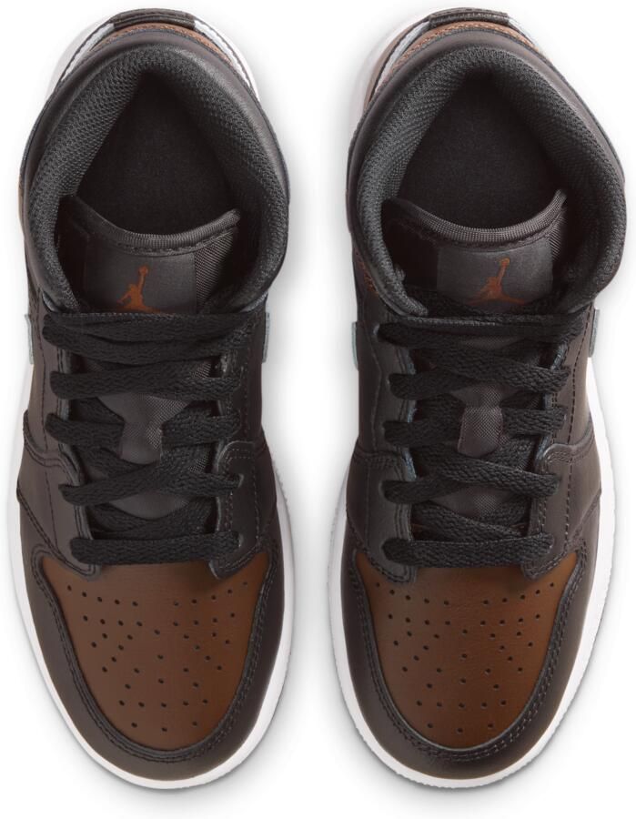 Jordan Aj1 Mid Kindersneakers Bruin Leer