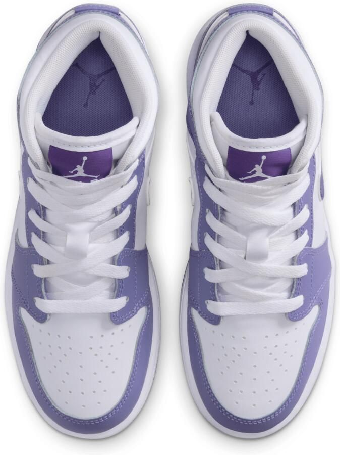 Jordan Aj1 Mid Kindersneakers Paars Mesh Synthetisch