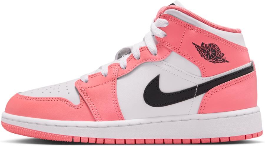 Jordan Aj1 Mid Kindersneakers Rood Mesh Synthetisch