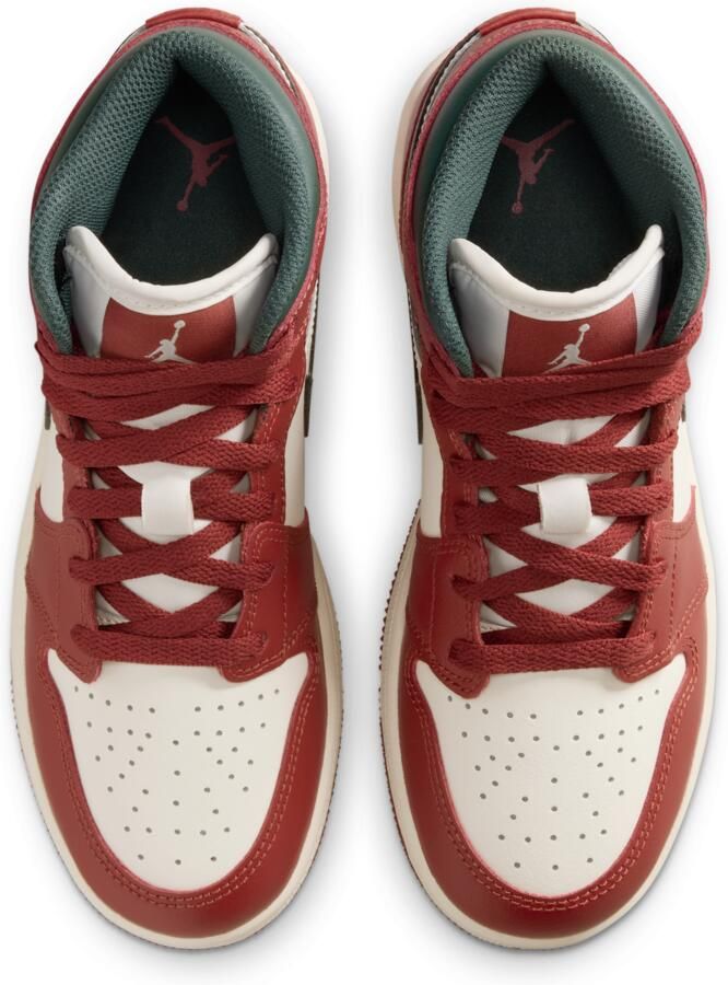 Jordan 1 Mid Kindersneakers Wit Textil