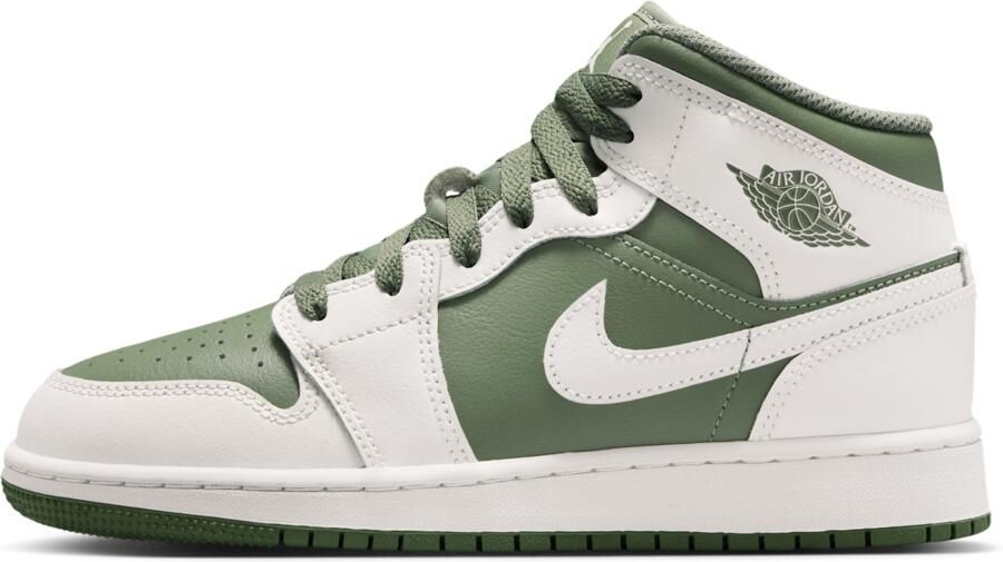 Jordan Aj1 Mid Kindersneakers Wit Mesh Synthetisch