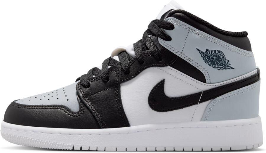 Jordan Aj1 Mid Kindersneakers Zwart Mesh Synthetisch