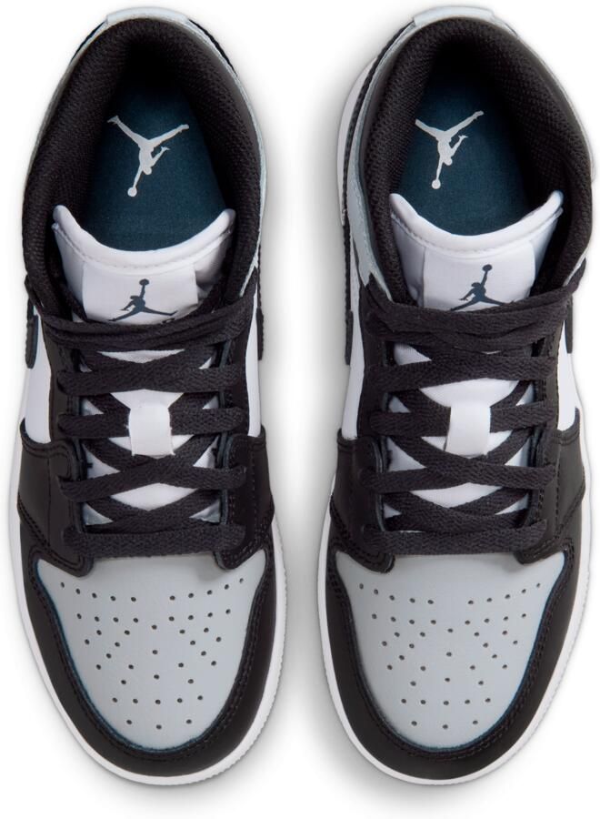 Jordan Aj1 Mid Kindersneakers Zwart Mesh Synthetisch - Foto 2