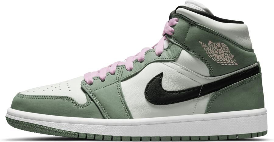 Jordan 1 Mid Dames Schoenen Green Leer Synthetisch Foot Locker