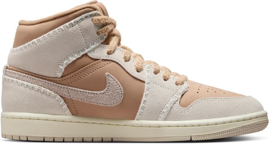 Jordan Aj1 Mid Sneakers Dames Bruin Mesh Synthetisch - Foto 3