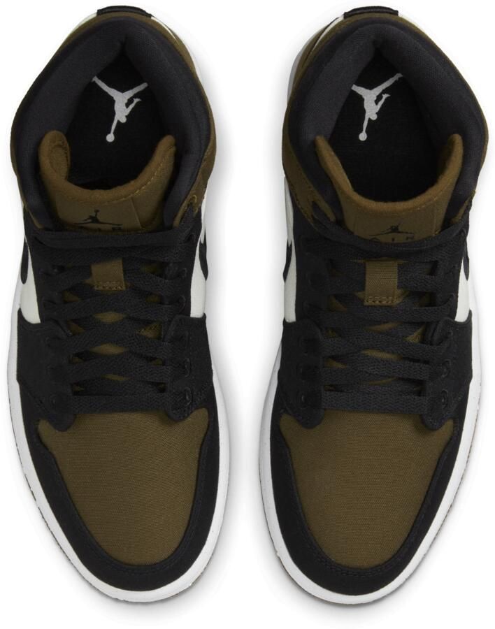 Jordan Wmns Air 1 Mid Se Light Olive Black Sail White Schoenmaat 36 1 2 Sneakers DV0427 301 - Foto 4