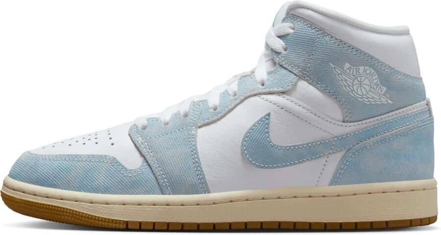 Jordan Aj1 Mid Se Sneakers Dames Wit Mesh Synthetisch