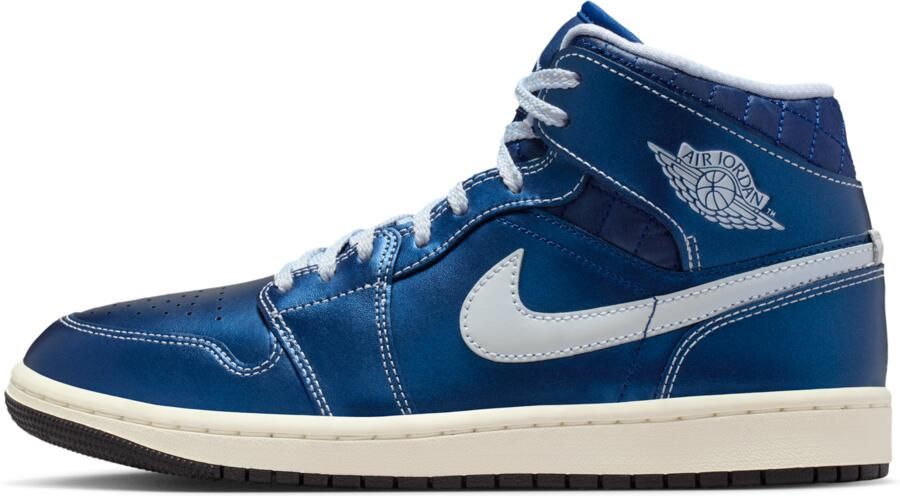 Jordan 1 Mid Sneakers Dames Zwart Mesh Synthetisch - Foto 2