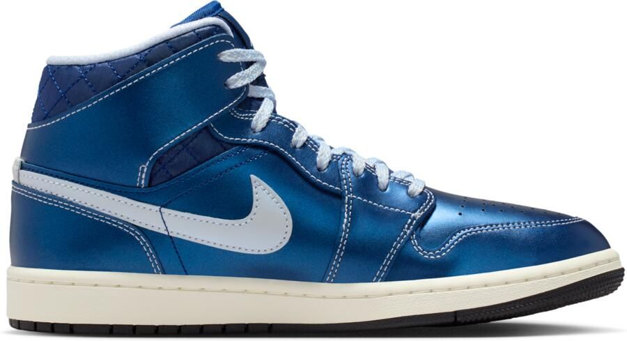 Jordan 1 Mid Sneakers Dames Zwart Mesh Synthetisch - Foto 3