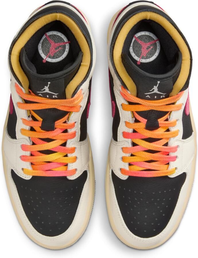 Jordan 1 Mid Sneakers Dames Wit Mesh Synthetisch - Foto 2