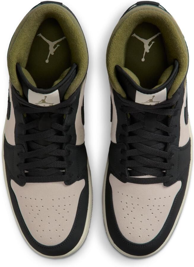 Jordan Aj1 Mid Sneakers Heren Beige Leer Synthetisch - Foto 2