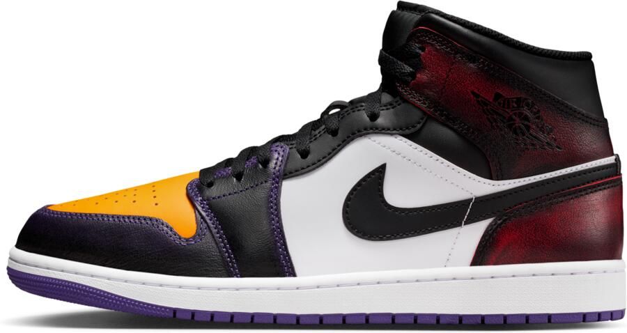 Jordan 1 Mid Sneakers Heren Rood Mesh Synthetisch