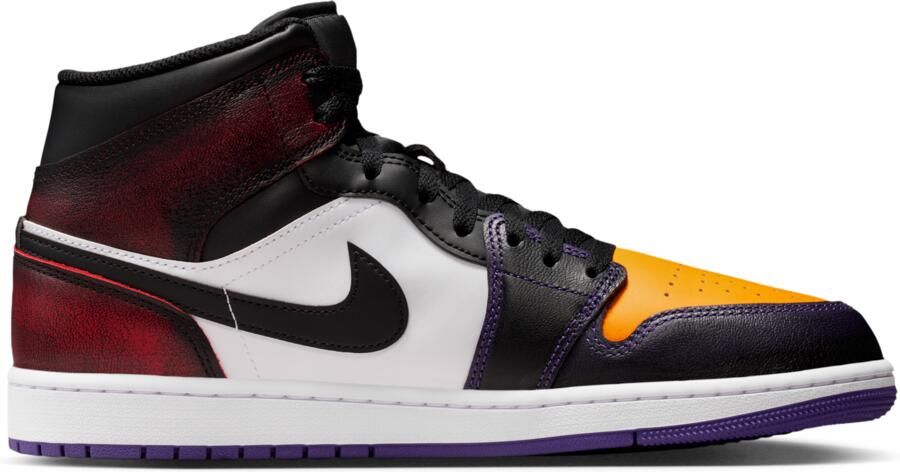 Jordan 1 Mid Sneakers Heren Rood Mesh Synthetisch - Foto 3