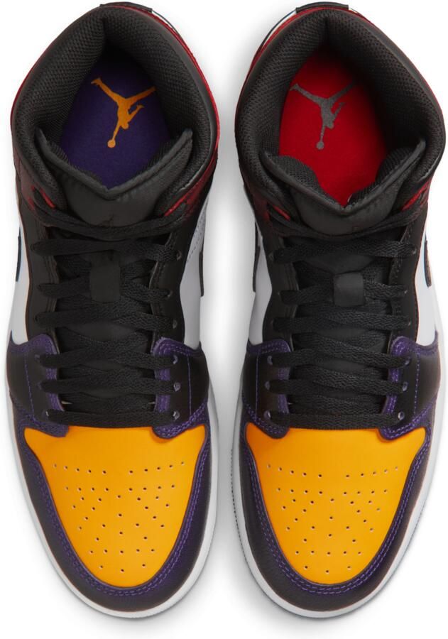 Jordan 1 Mid Sneakers Heren Rood Mesh Synthetisch - Foto 2