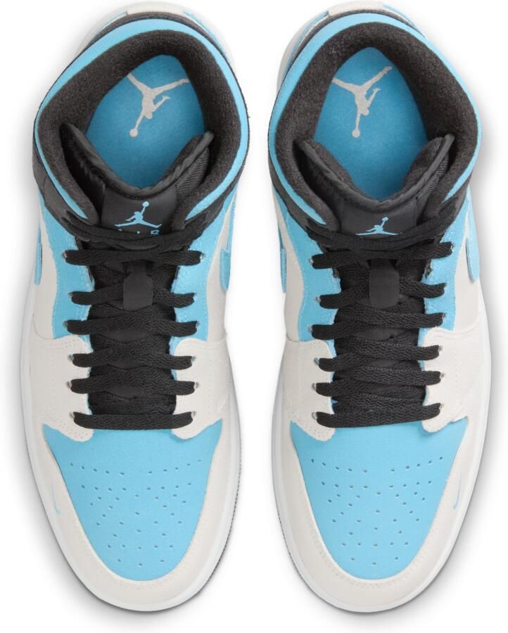 Jordan Aj1 Mid Sneakers Heren Wit Leer Synthetisch